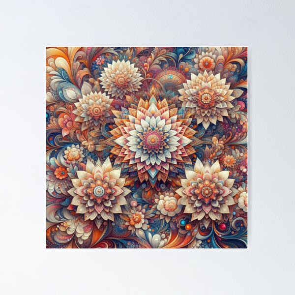 Aperçu de l'œuvre Modèle de fleurs de mandala créée et vendue par Coollzone.