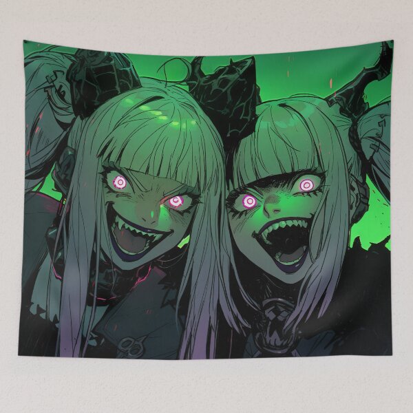 Item preview, Neon Gothic Edgy Anime Girls designed and sold by bubblegoth.
