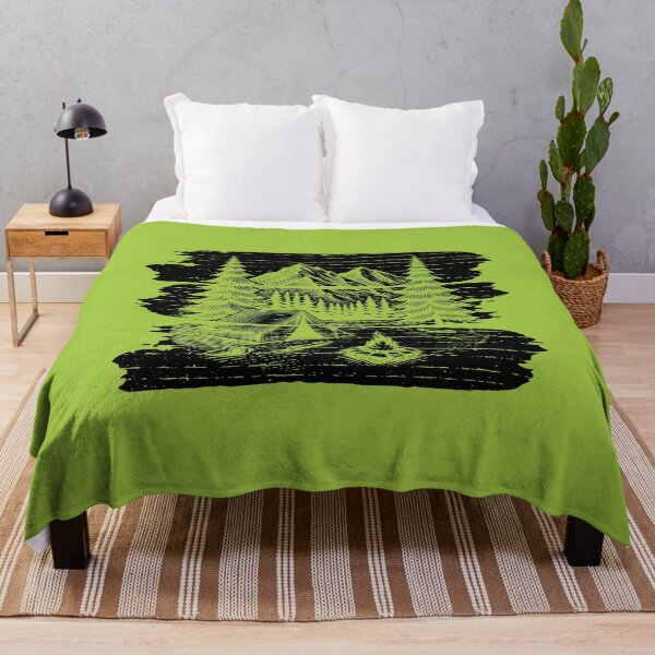 Item preview, Mountain Vacation - Campsite with Campfire in Pine Forest designed and sold by greenwhite25.