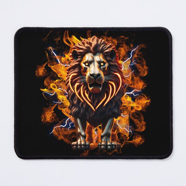 Item preview, retro burning lion designed and sold by Lunaawga.