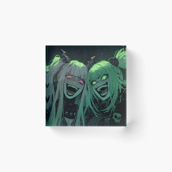 Item preview, Sinister Glow Anime Girl Twins designed and sold by bubblegoth.