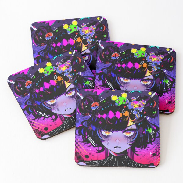 Item preview, Neon Avant-Garde Glitch Fantasy Anime Girl designed and sold by bubblegoth.