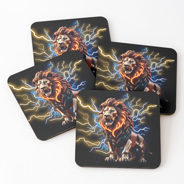 Item preview, retro burning lion designed and sold by Lunaawga.