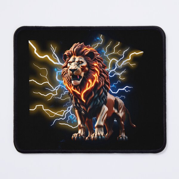 Item preview, retro burning lion designed and sold by Lunaawga.