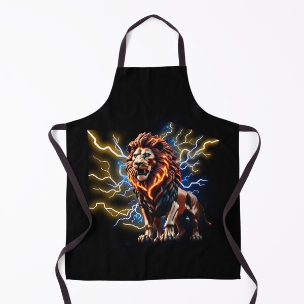 Item preview, retro burning lion designed and sold by Lunaawga.