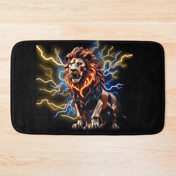 Item preview, retro burning lion designed and sold by Lunaawga.