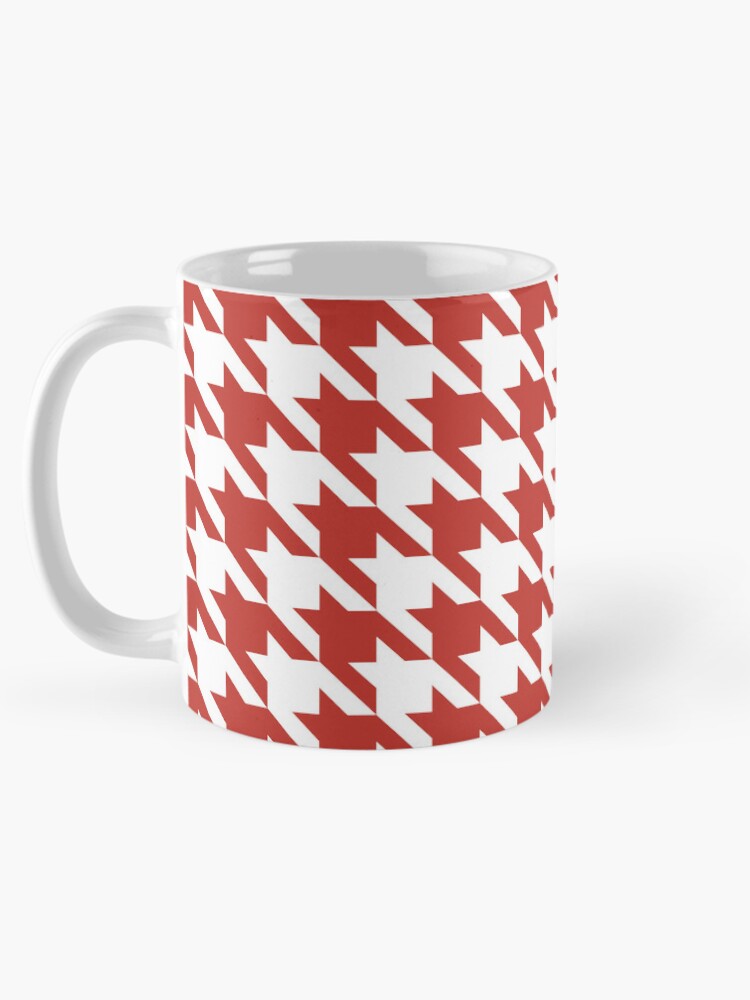 Thumbnail 5 of 6, Coffee Mug, Red and white houndstooth pattern designed and sold by LinDraws.