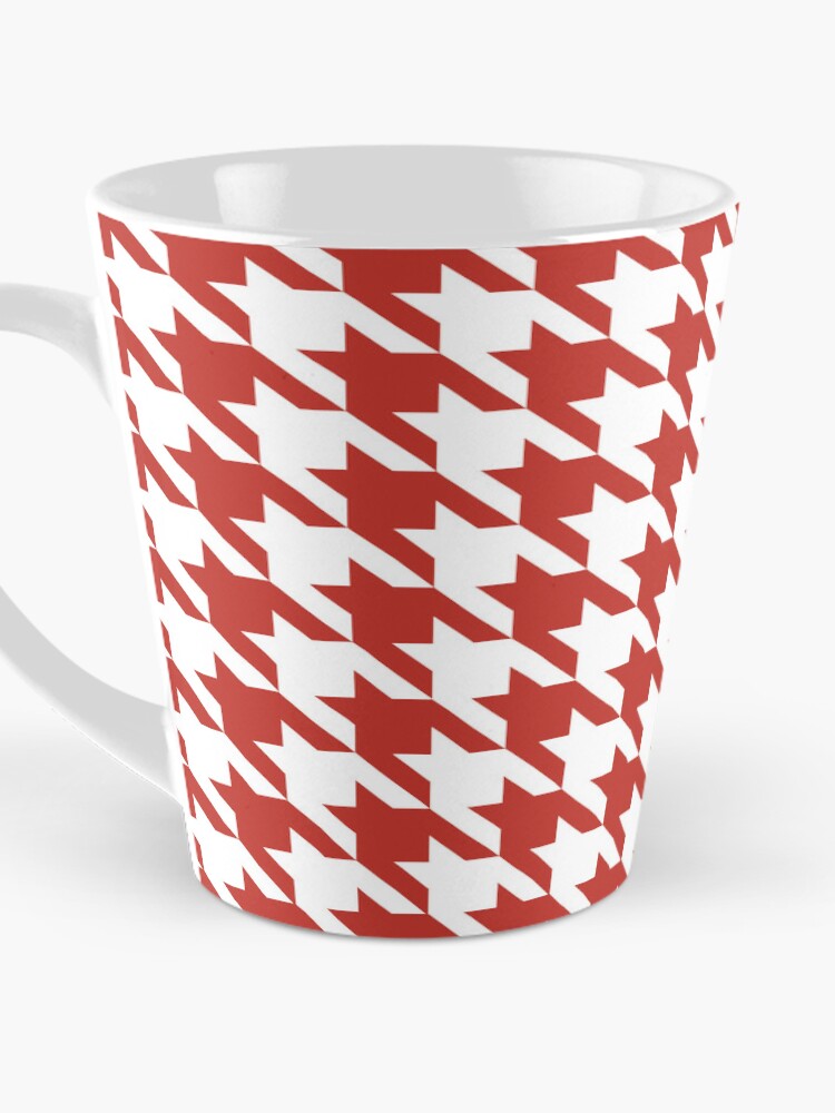 Thumbnail 3 of 4, Coffee Mug, Red and white houndstooth pattern designed and sold by LinDraws.
