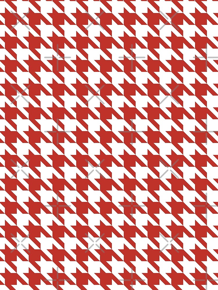 Thumbnail 3 of 3, Scarf, Red and white houndstooth pattern designed and sold by LinDraws.