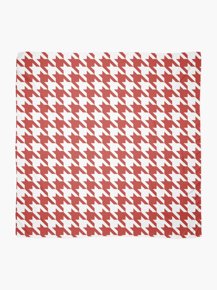 Thumbnail 2 of 3, Scarf, Red and white houndstooth pattern designed and sold by LinDraws.