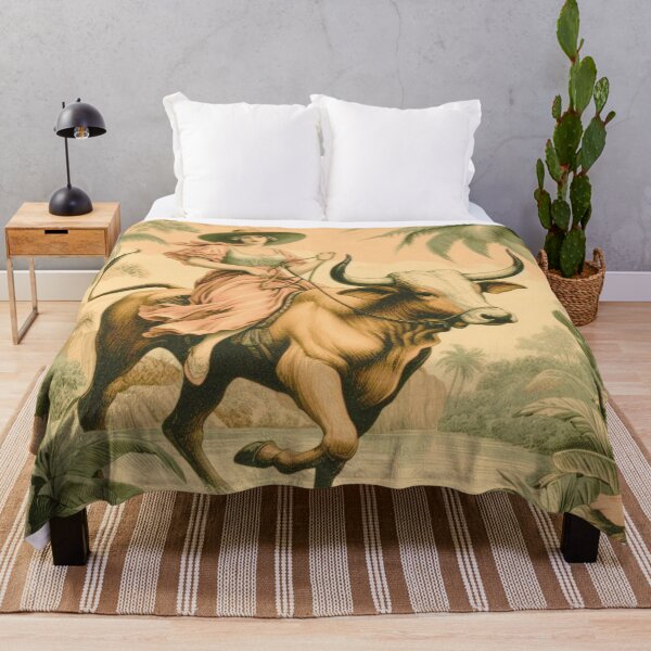 Item preview, Retro Florida Cowgirl on Brahma Bull  designed and sold by FloridaWildOnes.
