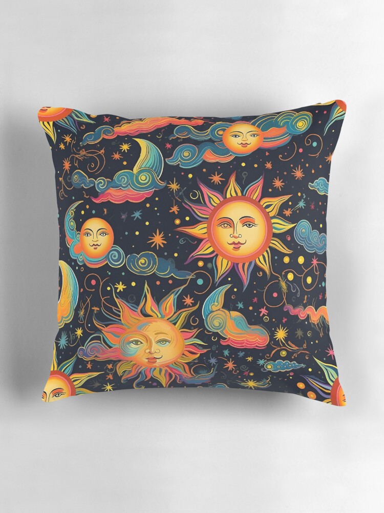 Thumbnail 3 of 4, Pillow, Colorful Solar pattern designed and sold by Pixel-Lair.