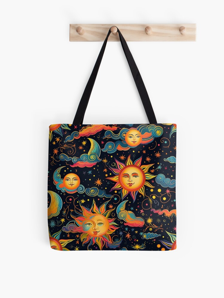 Thumbnail 1 of 2, Tote Bag, Colorful Solar pattern designed and sold by Pixel-Lair.