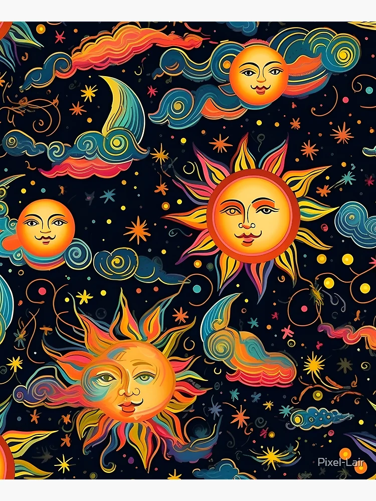 Thumbnail 6 of 6, Apron, Colorful Solar pattern designed and sold by Pixel-Lair.