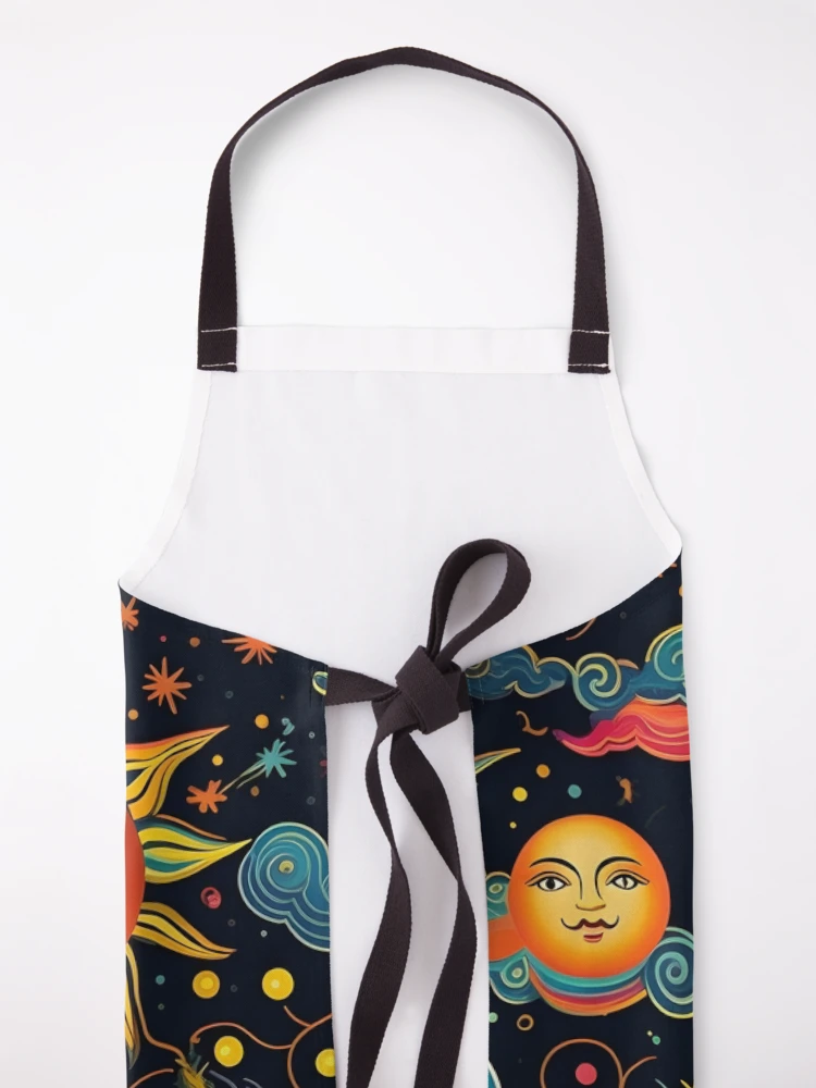 Thumbnail 5 of 6, Apron, Colorful Solar pattern designed and sold by Pixel-Lair.