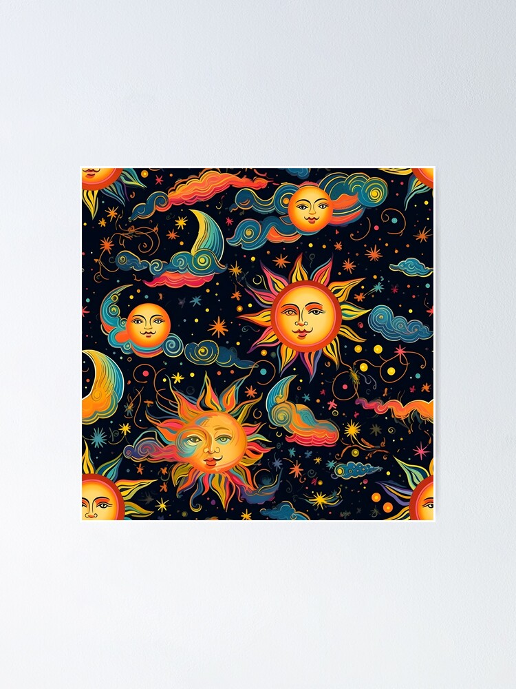 Thumbnail 1 of 3, Poster, Colorful Solar pattern designed and sold by Pixel-Lair.