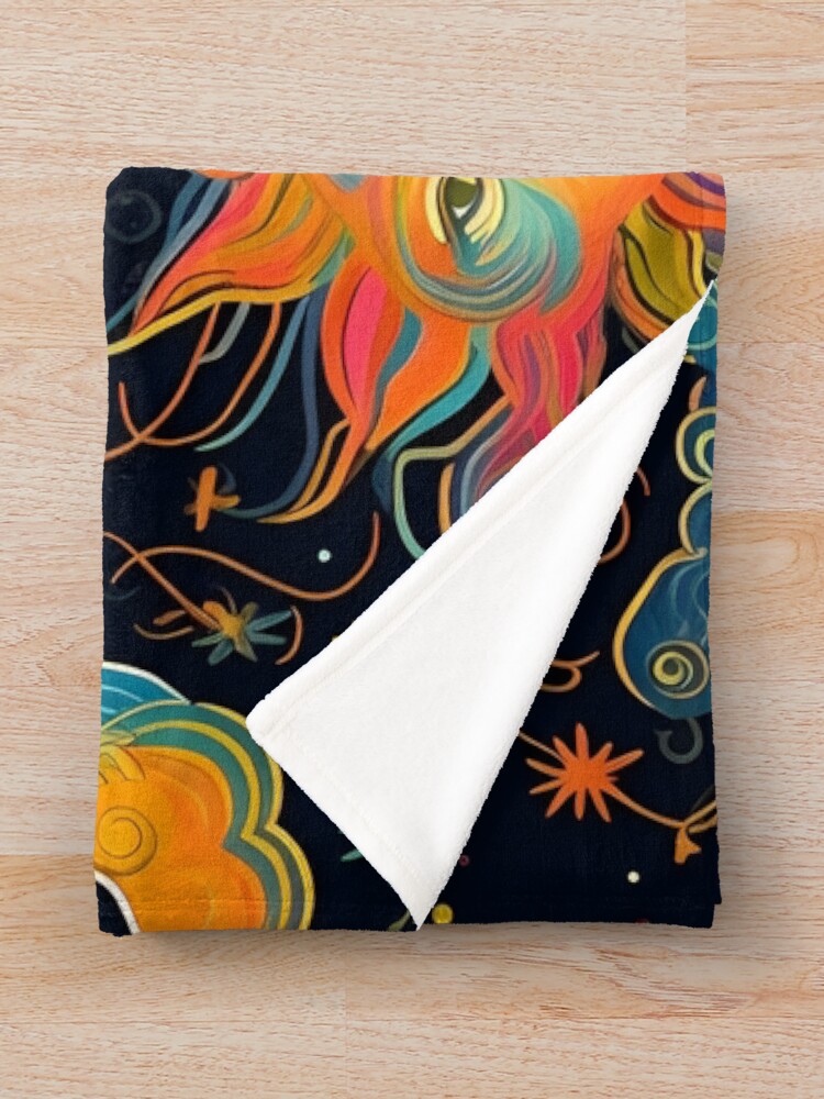 Thumbnail 3 of 6, Throw Blanket, Colorful Solar pattern designed and sold by Pixel-Lair.