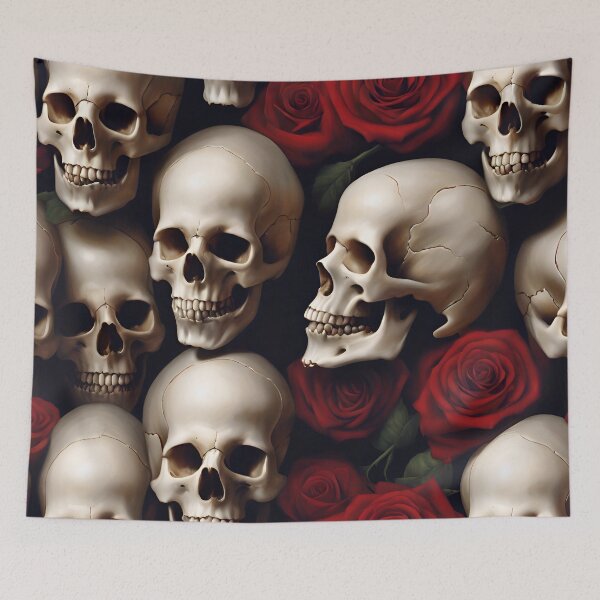 Artikelvorschau, Vintage Skulls And Roses Pattern entworfen und verkauft von TheArtOfPat.