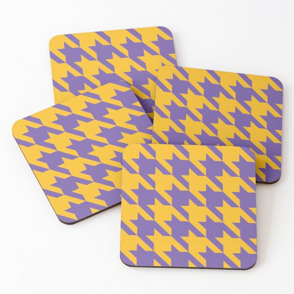 Item preview, Yellow and purple houndstooth pattern designed and sold by LinDraws.