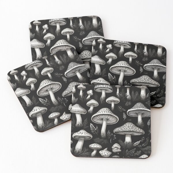 Item preview, Monochrome Mushroom Patterns: Timeless Nature-Inspired Designs designed and sold by AYACHI90.