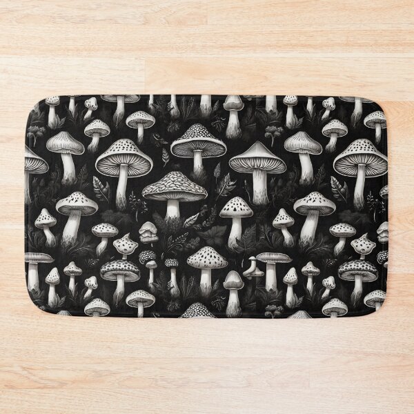 Item preview, Monochrome Mushroom Patterns: Timeless Nature-Inspired Designs designed and sold by AYACHI90.
