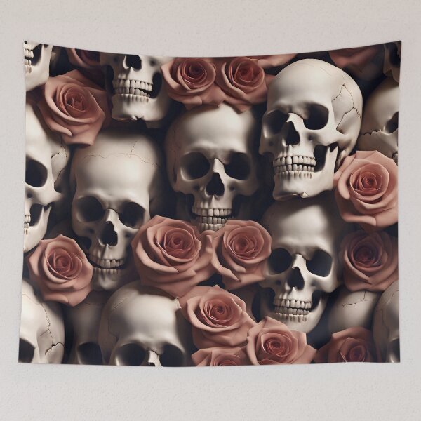 Artikelvorschau, Vintage Skulls And Roses Pattern entworfen und verkauft von TheArtOfPat.