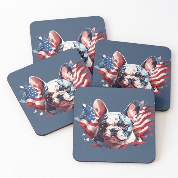 Item preview, patriot white and red dog  against the background of the flag designed and sold by jkrphoto.