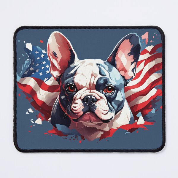 Item preview, patriot white and red dog against the background of the flag designed and sold by jkrphoto.