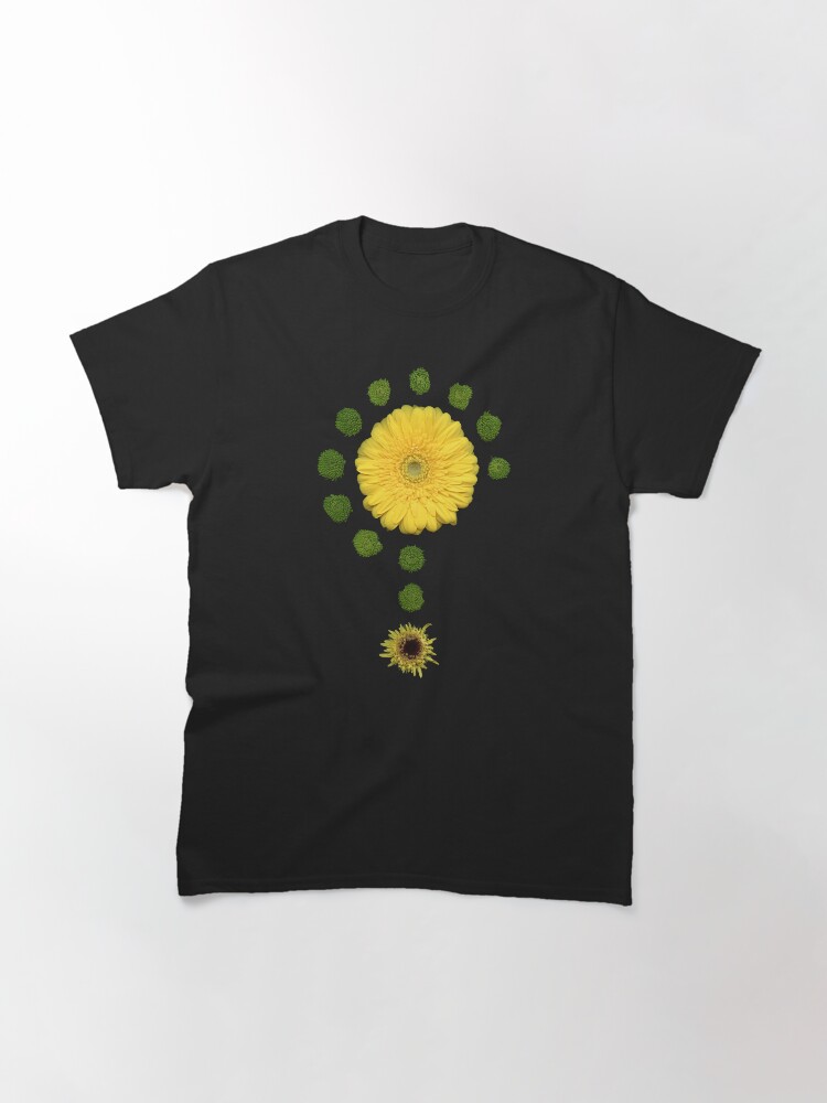 Thumbnail 3 of 7, Classic T-Shirt, Daisy Glyph Dark Floral designed and sold by LindasPhotoArt.