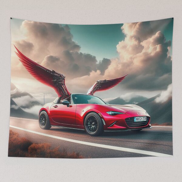 Item preview, AI generated fantasy flying Mazda MX-5 designed and sold by MartinPhotos.