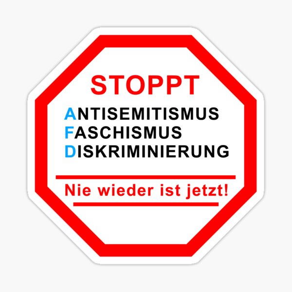 Artikel-Vorschau von Stoppt Faschismus - Nie wieder ist jetzt!, designt und verkauft von Channel1Design.