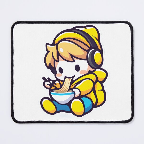 Item preview, Cute Girl Eating Noodles designed and sold by CoolMantras.
