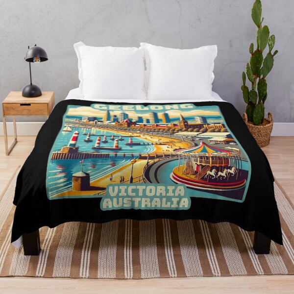 Item preview, Vintage Geelong Victoria Australia Landmark Skyline. Travel souvernir. designed and sold by Unitepeople.