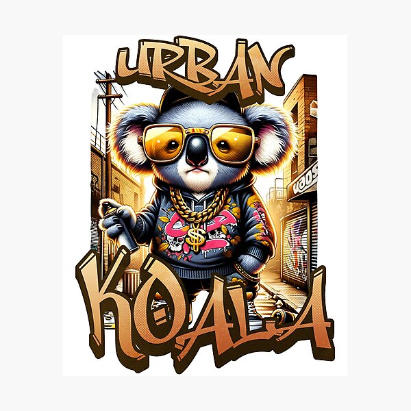 Item preview, Urban Koala with Sunglasses - Hip-Hop Streetwear Aesthetic Animal Illustration designed and sold by WarFX Designs.