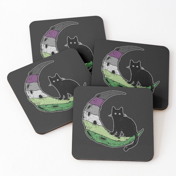 Item preview, Aroace Cat Moon LGBT Asexual Aromantic Pride Flag designed and sold by Clara Hollins.