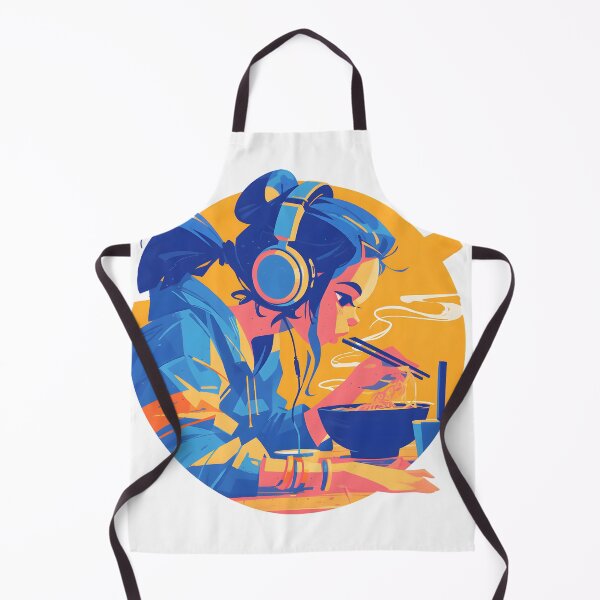 Artikelvorschau, Abstract Girl With Headphones Eating Noodles entworfen und verkauft von CoolMantras.