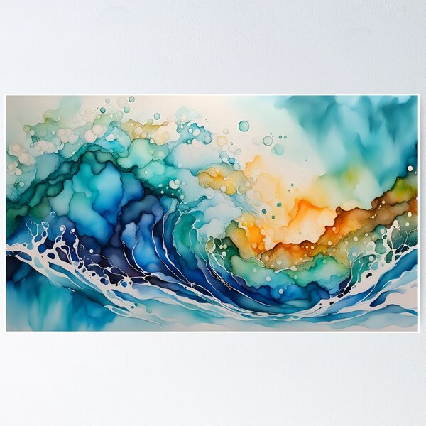 Item preview, Alcohol ink ocean wave designed and sold by A-Wood-.