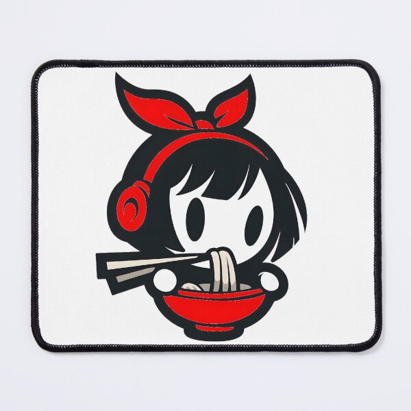 Item preview, Cute Kawaii Girl Eating Noodles designed and sold by CoolMantras.