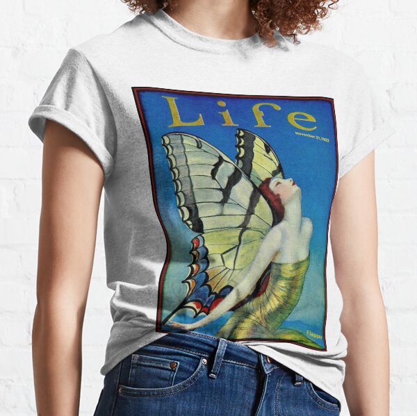 LIFE : Vintage 1923 Flapper Butterfly Print Classic T-Shirt