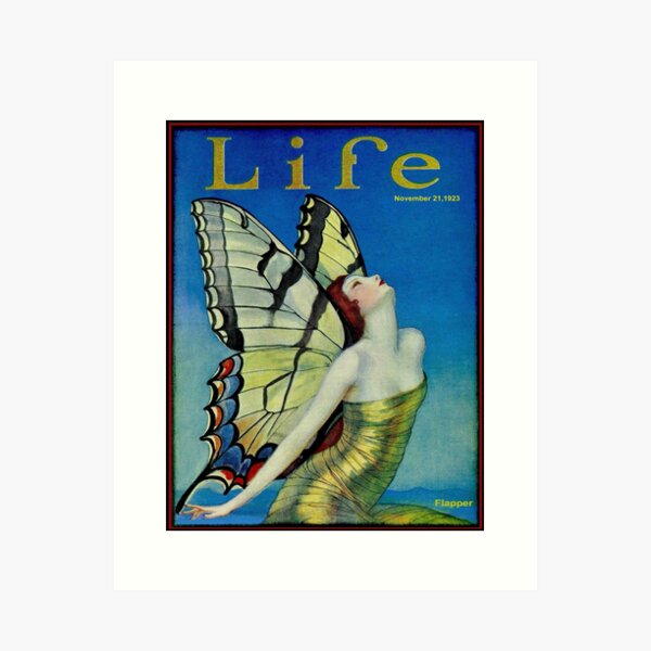 LIFE : Vintage 1923 Flapper Butterfly Print Art Print