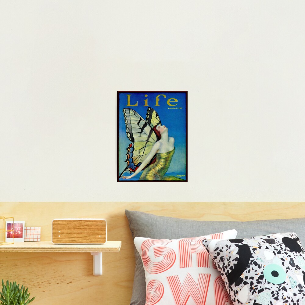 LIFE : Vintage 1923 Flapper Butterfly Print Photographic Print