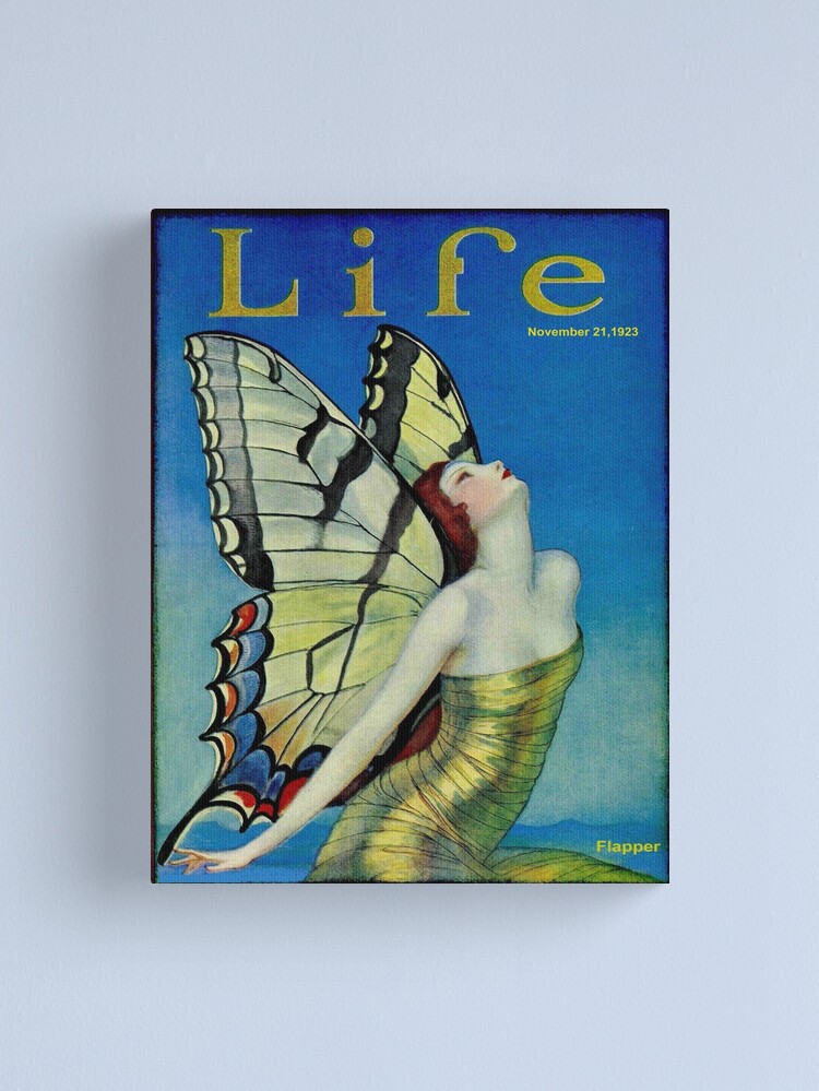 Thumbnail 2 of 3, Canvas Print, LIFE : Vintage 1923 Flapper Butterfly Print designed and sold by posterbobs.