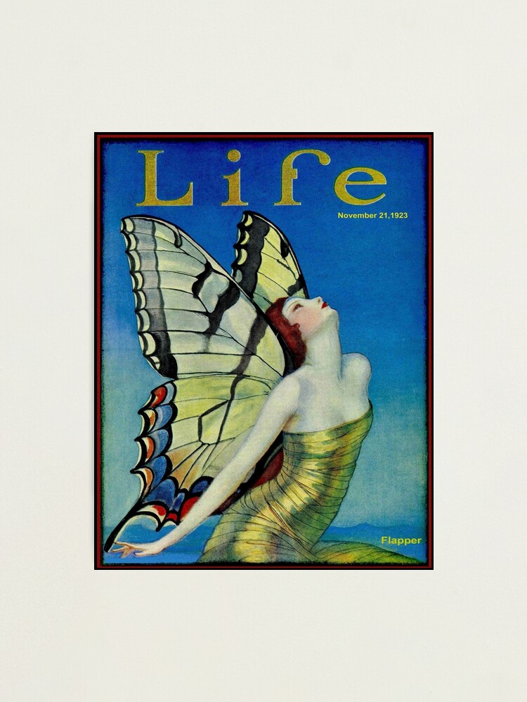 Alternate view of LIFE : Vintage 1923 Flapper Butterfly Print Photographic Print