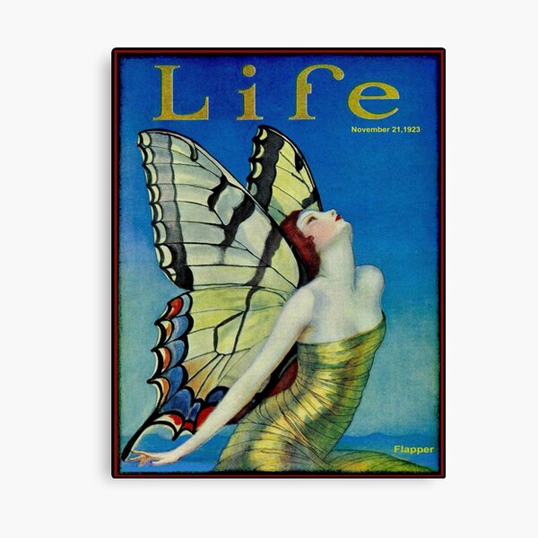 LIFE : Vintage 1923 Flapper Butterfly Print Canvas Print