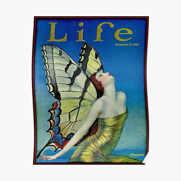 LIFE : Vintage 1923 Flapper Butterfly Print Poster