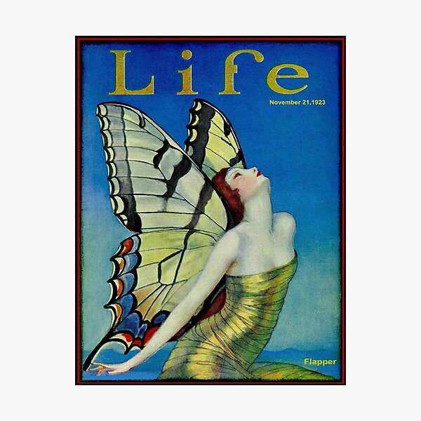 LIFE : Vintage 1923 Flapper Butterfly Print Photographic Print