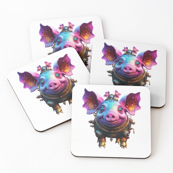 Item preview, Pig Cyberpunk cyber  Cartoon manga pig  purple  designed and sold by Coolparrotgirl.