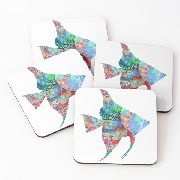 Item preview, Arte de playa tropical con pez ángel costero playero designed and sold by Sharon Cummings Art.