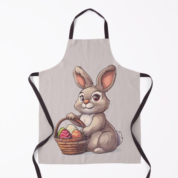 Item preview, Brown Easter Bunny with Basket of Painted Eggs designed and sold by LarkspurAndTea.