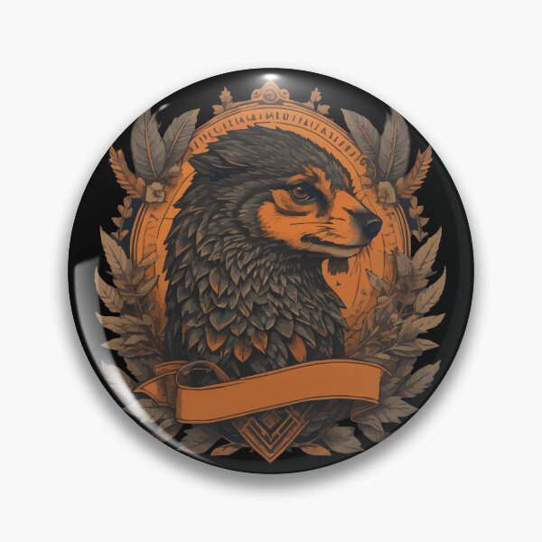 Artikelvorschau, Amber Majesty: Edler Dachs mit Kompass-Emblem-Kunstwerk entworfen und verkauft von PaganShop.